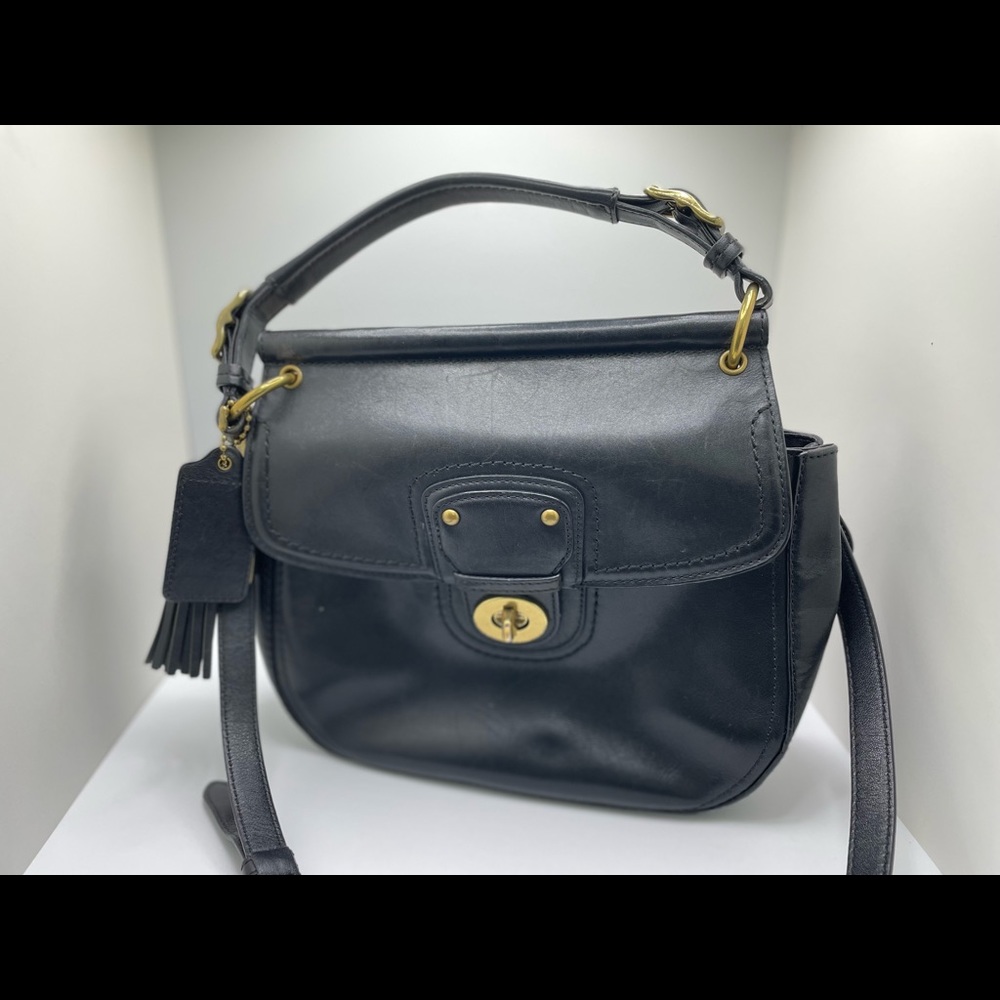 COACH | Legacy 70th Anniversary Willis Black Leather Handbag w/ Brass Hardware